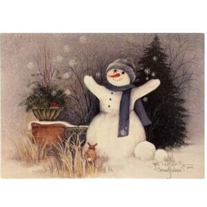 7 Large Snowman with Welcoming Arms Christmas Cards